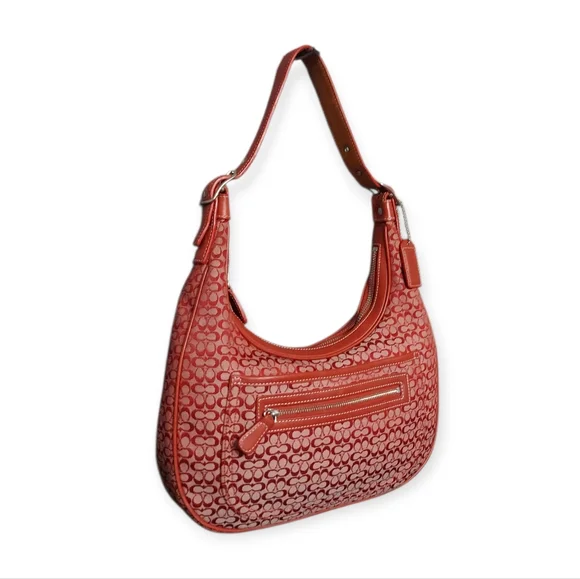 Coach Signature C Jacquard & Leather Soho Hobo Bag No. 6343 EUC - Picture 2 of 11